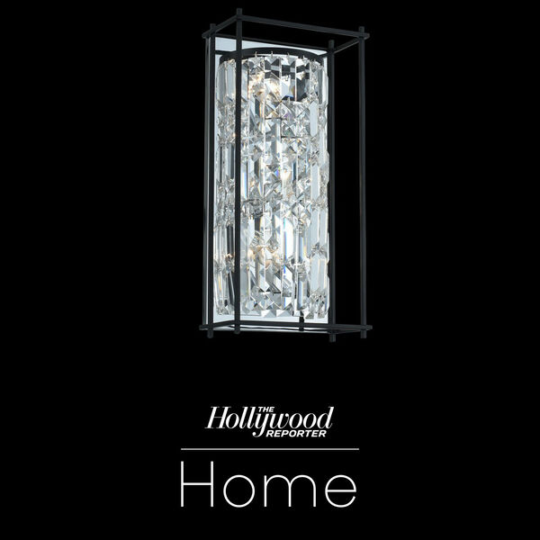 The Hollywood Reporter Joni Matte Black Nine-Inch Three-Light Wall Sconce with Firenze Crystal, image 1