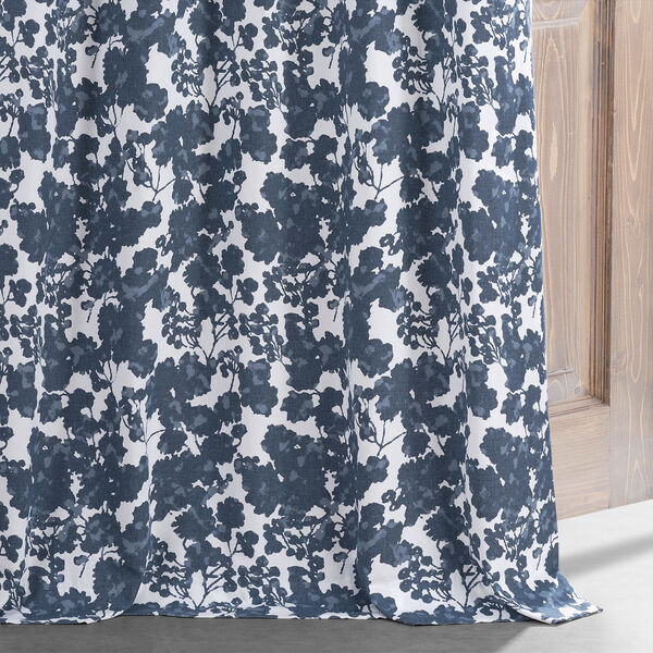 Fleur Blue Printed Cotton Blackout Single Panel Curtain, image 5