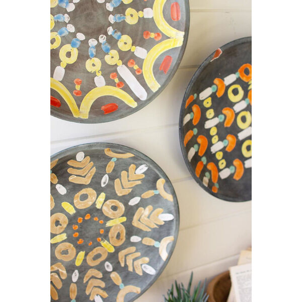 Multicolor Ceramic Platter Wall Art, Set of Three, image 3