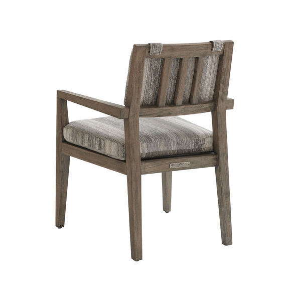 La Jolla Taupe, Gray and Patina upholstered Arm Dining Chair, image 2