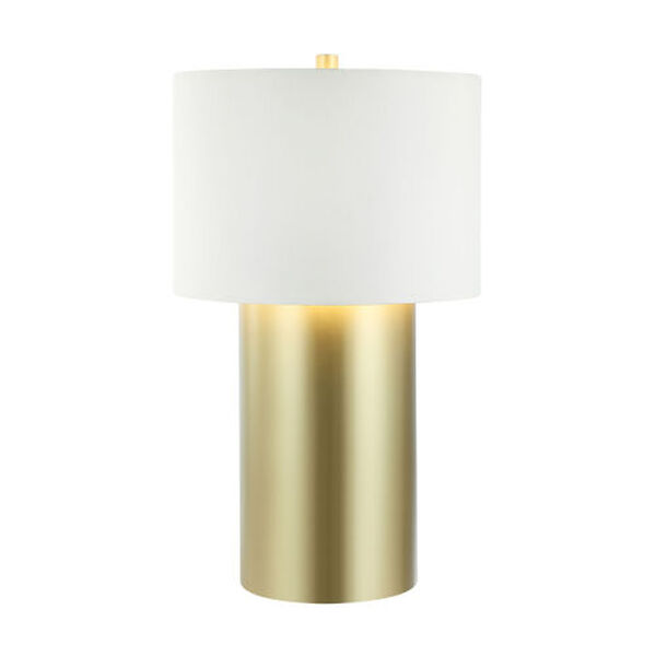 Secret Agent Painted Gold White Leather One-Light Table Lamp, image 1