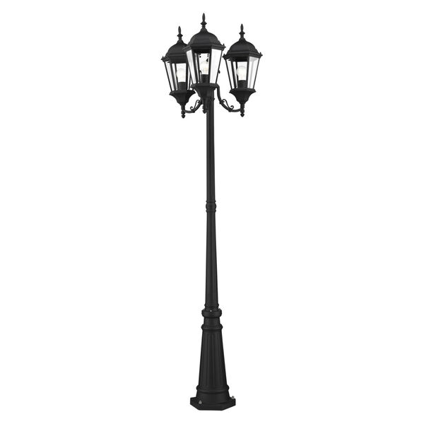 Hamilton Textured Black 25-Inch Three-Light Outdoor Post Lantern, image 5