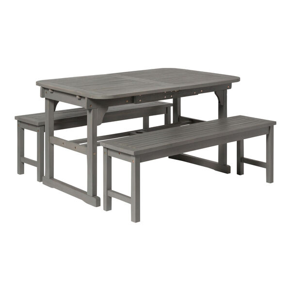 Gray Wash 35-Inch Three-Piece Classic Outdoor Dining  Set, image 2