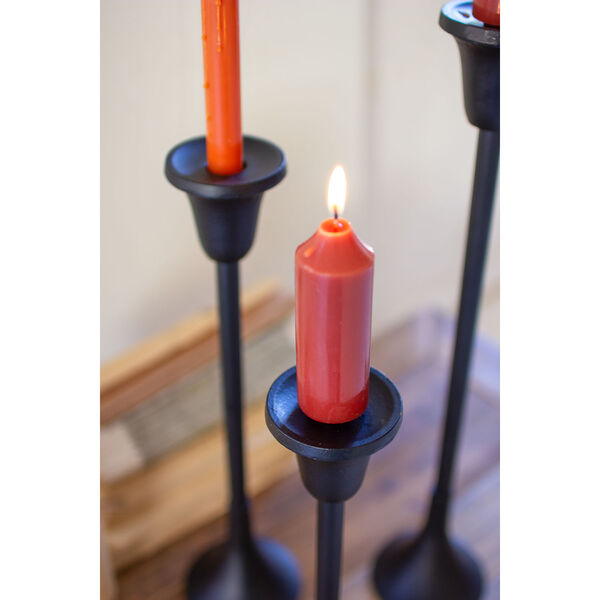 Black Metal Taper Candle Stands, Set of 3, image 4