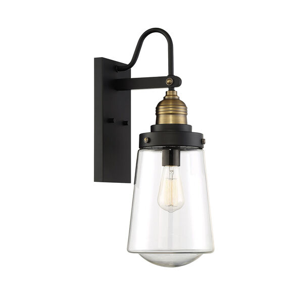 Macauley Vintage Black with Warm Brass 5-Inch One-Light Outdoor Wall Lantern, image 4