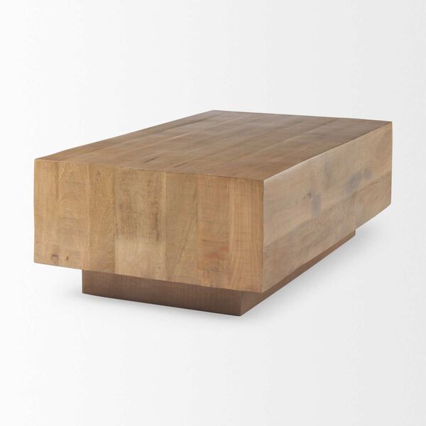 Hayden Light Brown Wood Rectangular Coffee Table, image 4