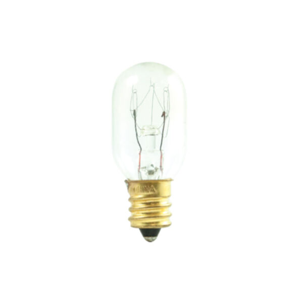 Pack of 25 Clear Incandescent T7 Candelabra Base Warm White 100 Lumens Light Bulbs, image 1
