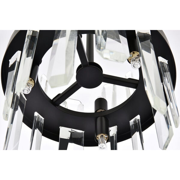 Serena Black and Clear 10-Inch Round Pendant, image 5