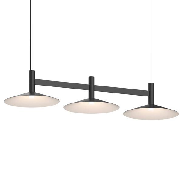 Systema Staccato Black Three-Light LED Linear Pendant with Cone Shades, image 1