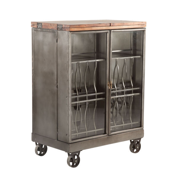 The Iron City Gun Metal 39-Inch Cabinet with Wheels, image 2