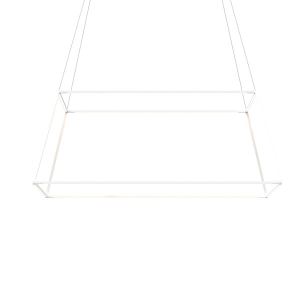Z-Bar Matte White 51-Inch Soft Warm LED Square Pendant, image 1