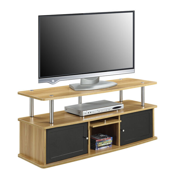 Designs2Go Light Oak 3 Cabinet TV Stand, image 2