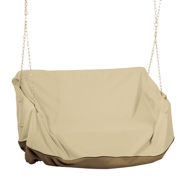 Ash Beige and Brown Porch Swing Cover, image 1