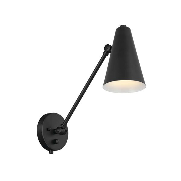 Sylvia Black 20-Inch One-Light Wall Sconce with Black Shade, image 5