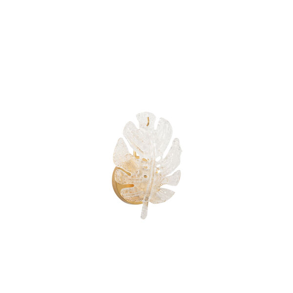 Gold One-Light Glass Leaf Wall Sconce, image 1
