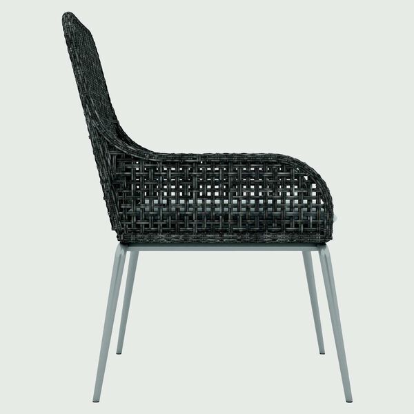 Antilles Pewter Gray and Silver Mist Outdoor Wicker Arm Chair, image 2