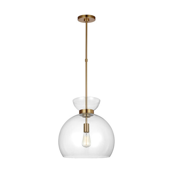 Londyn Burnished Brass One-Light Pendant with Clear Shade, image 3