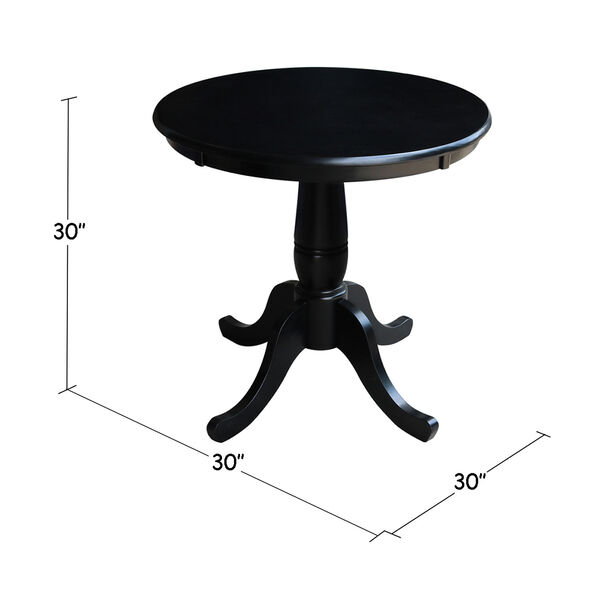 30-Inch Tall, 30-Inch Round Top Black Pedestal Dining Table, image 2