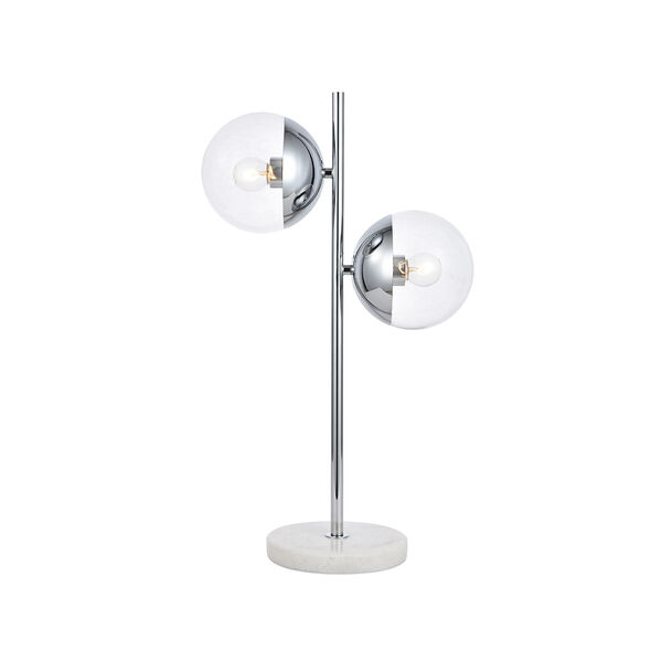 Eclipse Chrome Two-Light Table Lamp, image 1