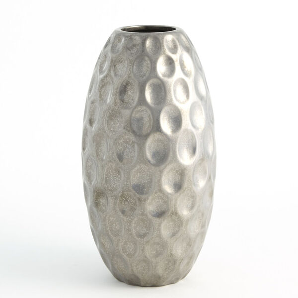 Silver 8-Inch Dimple Vase, image 1