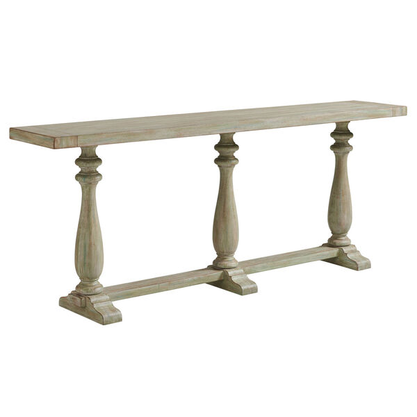 Ocean Breeze Greeen and Taupe River Oaks Console, image 1