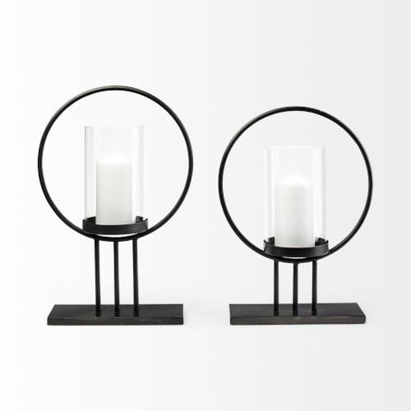 Saturn I Black Small Table Candle Holder, image 4