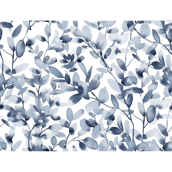 Botany Vines Blue Peel and Stick Wallpaper, image 2