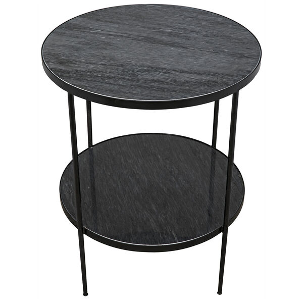 Rivoli Metal with Marble Side Table, image 2
