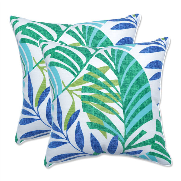 Islamorada Blue and Green 19-Inch Throw Pillow, Set of Two, image 1