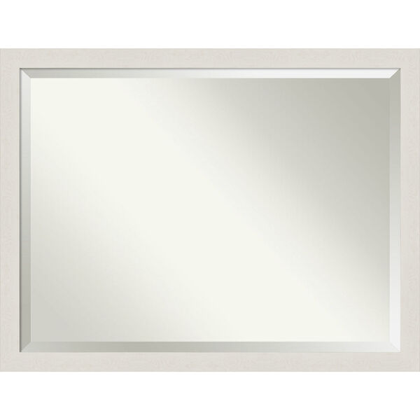 Rustic Plank White 43W X 33H-Inch Bathroom Vanity Wall Mirror, image 1