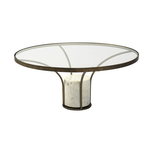 Jacinta I Espresso Round Glass Top End Table, image 1