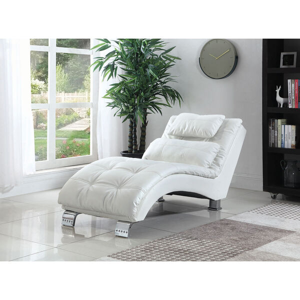 White Upholstered Chaise, image 1