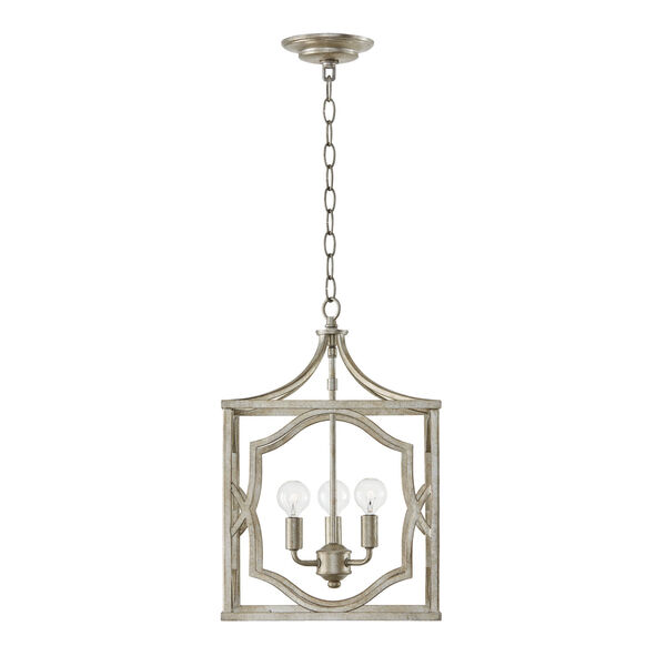 Blakely Antique Silver Three-Light Foyer Fixture, image 3