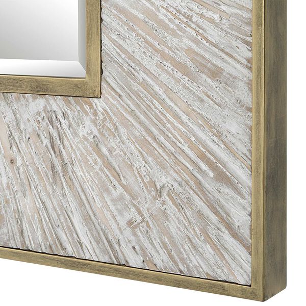Wharton Aged Gold and WHitewashed 42 x 42-Inch Square Wall Mirror, image 6
