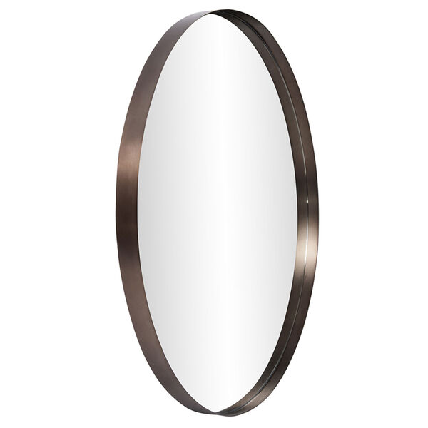 Steele Brushed Brass Round Wall Mirror, image 2