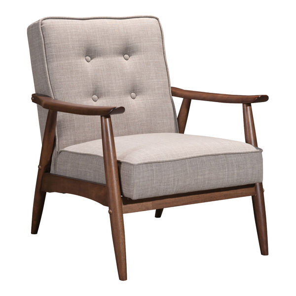Rocky Putty and Walnut Arm Chair, image 1
