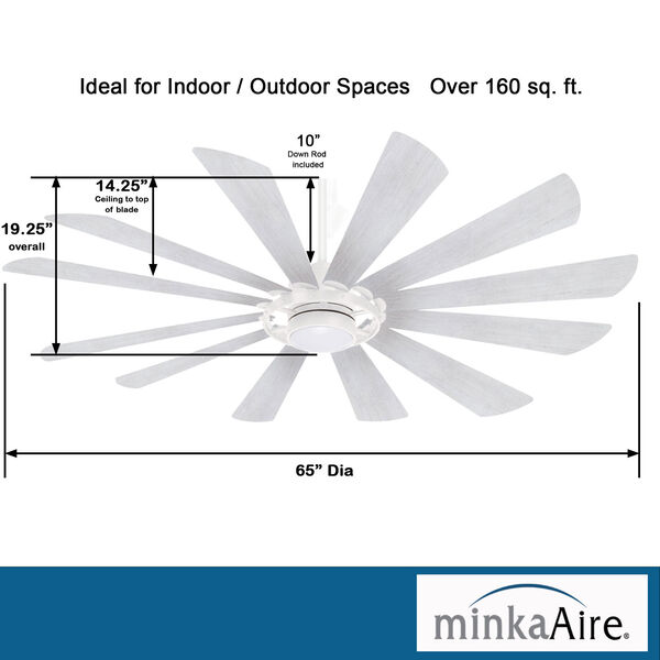 Windmolen Textured White 65-Inch LED Smart Ceiling Fan, image 6