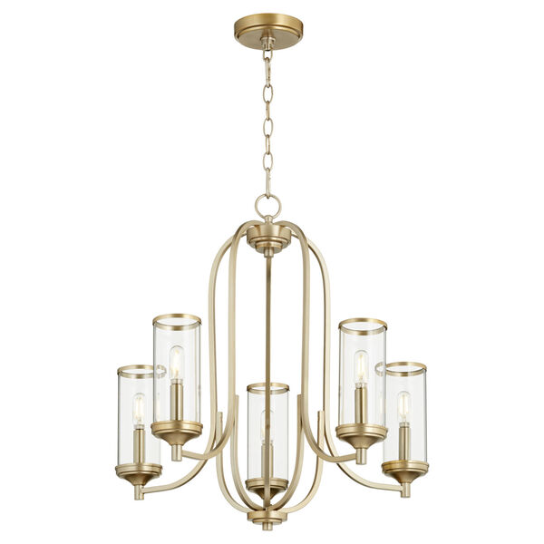Collins Aged Brass 25-Inch Five-Light Chandelier, image 1