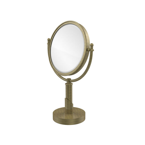 Soho Collection 8 Inch Vanity Top Make-Up Mirror 2X Magnification, Antique Brass, image 1