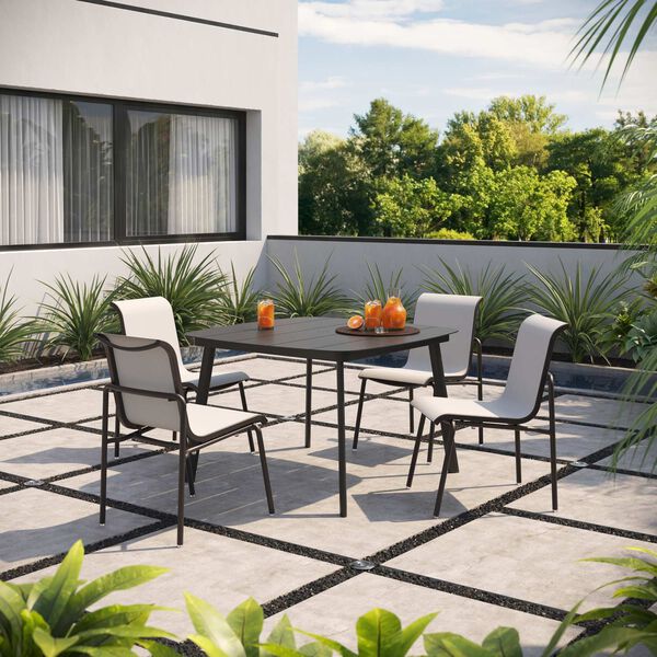 Orso and Eiland Black Five-Piece Square Dining Table and Side Chairs Set, image 2