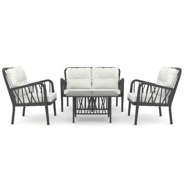Gala Anthracite Four-Piece Outdoor Seating Set with Cushion, image 2