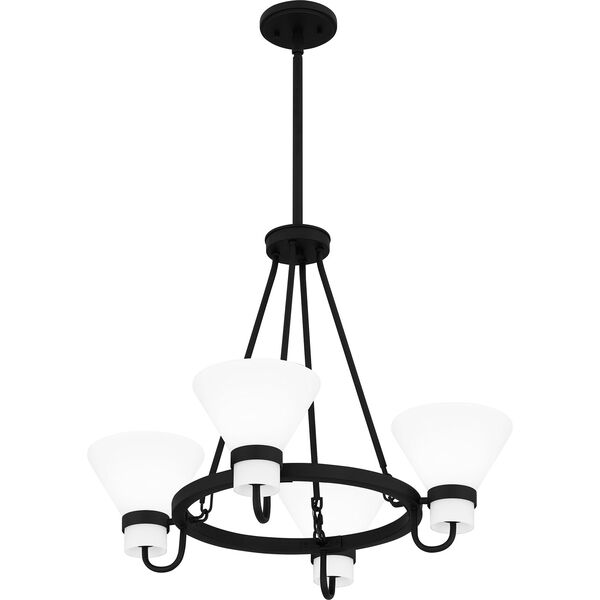 Marigold Earth Black and White Four-Light Chandelier, image 6