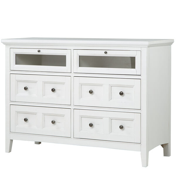 Heron Cove Relaxed Traditional Soft White Media Chest, image 1