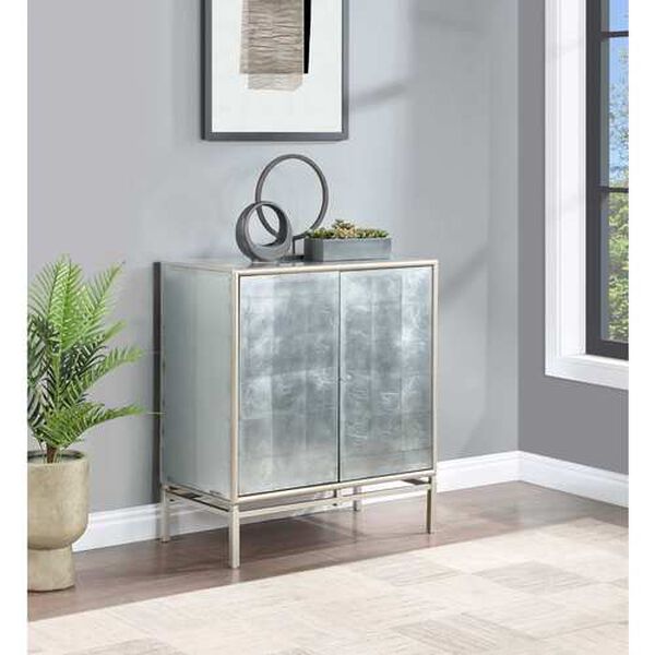 Zariyah Silver Leaf Cabinet with Two Doors, image 6