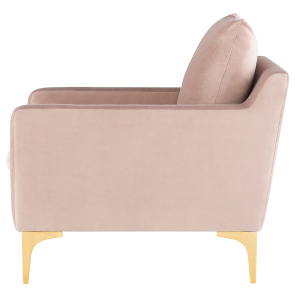 Anders Blush and Gold Occasional Chair, image 3