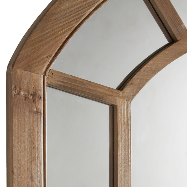 Wesley Wood Arched Windowpane Wall Mirror, image 3
