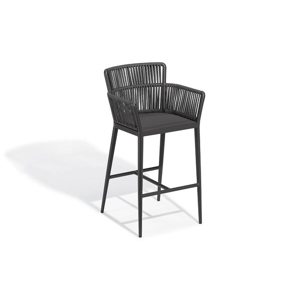 Nette Woven Strap Pewter Ninja Seat and Carbon Powder Coated Aluminum Frame Bar Chair, image 2