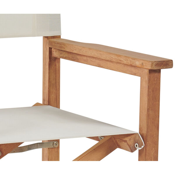 Director White Teak Folding Outdoor Chair, image 3