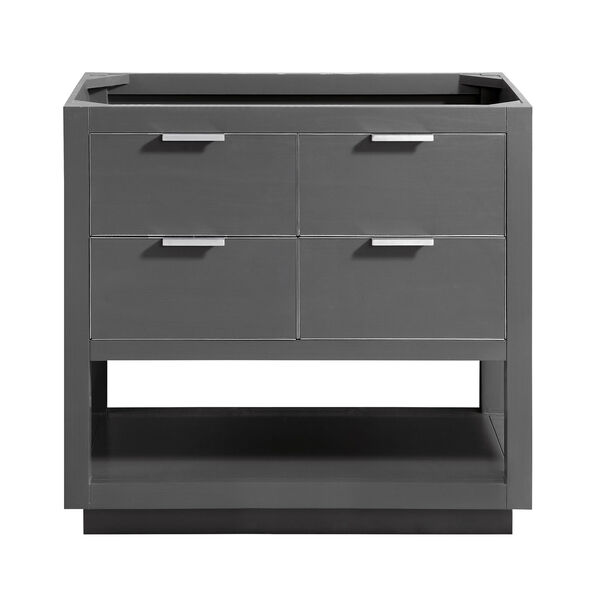 Allie 36-Inch Twilight Gray Brushed Silver Vanity Only, image 1