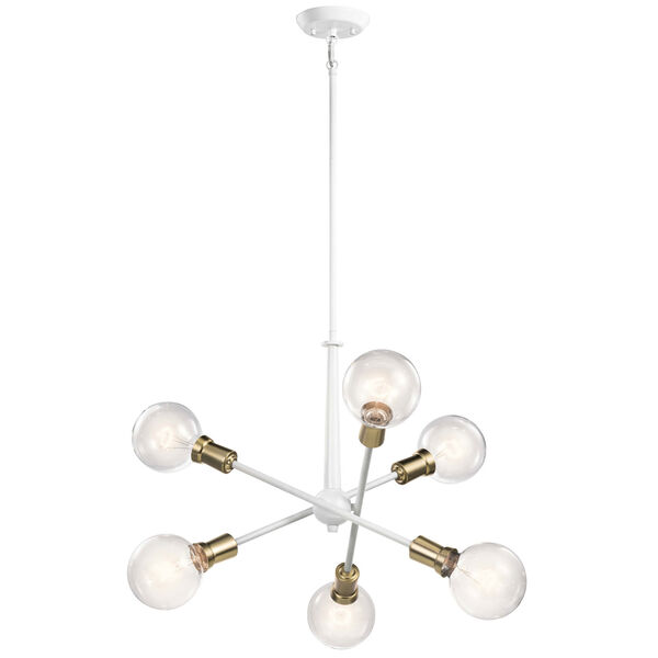 Armstrong White Six-Light Chandelier, image 1